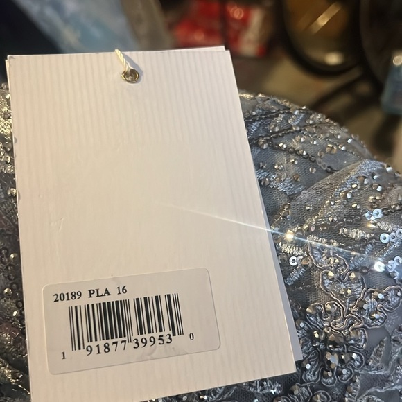 Mac Duggal 20189 NWT EMBELLISHED ILLUSION LONG SLEEVE WRAP OVER A LINE GOWN - Picture 10 of 16